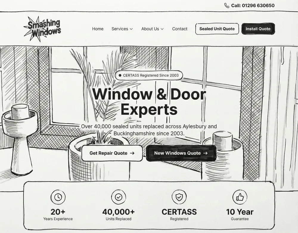 Smashing Windows website design by IT Boffins